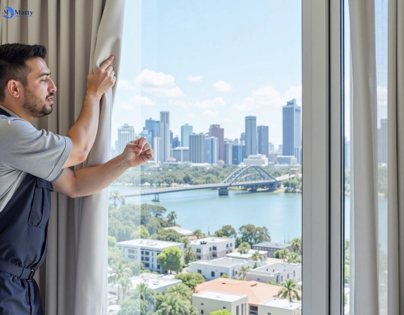 Professional curtain steam cleaning service taigum QLD by Matty Curtain Cleaning